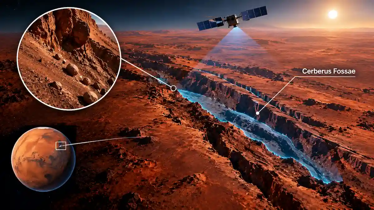 Mars Boulder Falls Marsquake