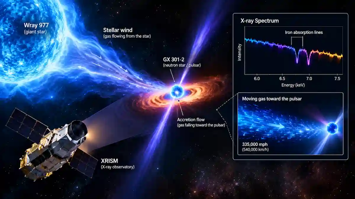 Pulsar feeding on stellar wind 